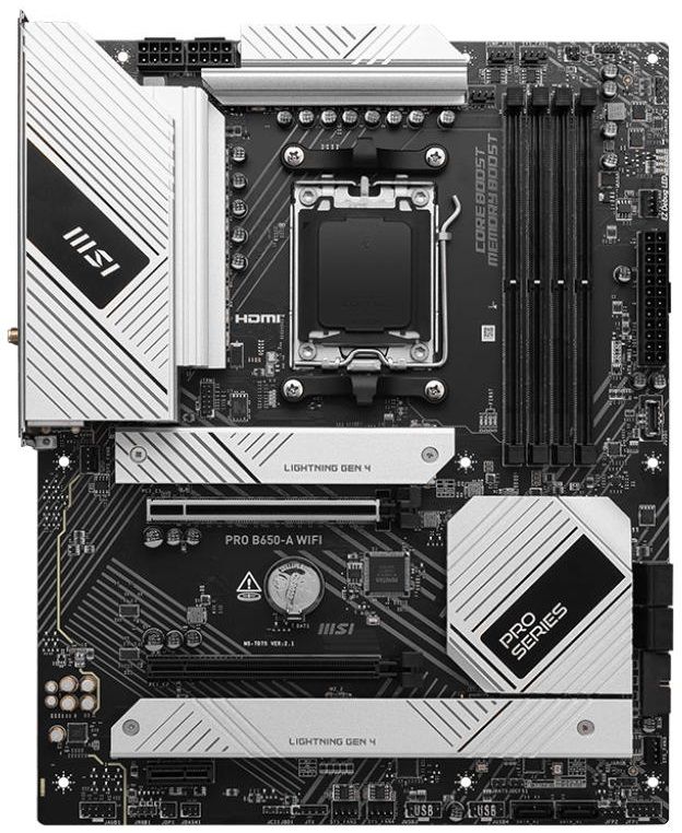 Материнcька плата MSI PRO B650-A WIFI sAM5 B650 4xDDR5 M.2 HDMI DP WiFi BT ATX