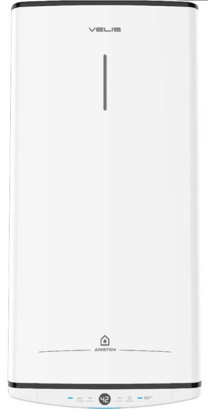 Водонагрівач електричний  Ariston VELIS PRO 50 EU плаский, слім, 50л, 2*1,5 кВт, емал. нагр. ел, ун. монтаж, ел. кер-ня, B, білий