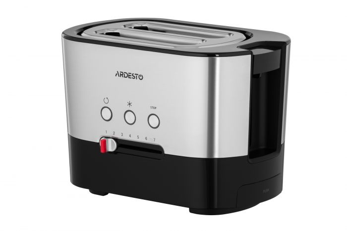 Тостер Ardesto T-K210/1000 Вт/розморожування/підігрівання/ автоовідключення/7ступенів обжарювання/нерж. cталь