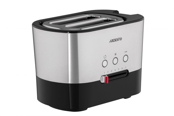 Тостер Ardesto T-K210/1000 Вт/розморожування/підігрівання/ автоовідключення/7ступенів обжарювання/нерж. cталь